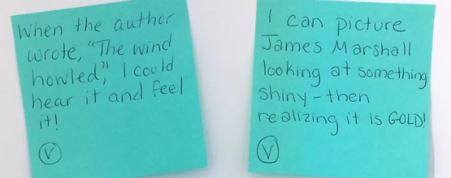 Example of sticky note with notes from reading.