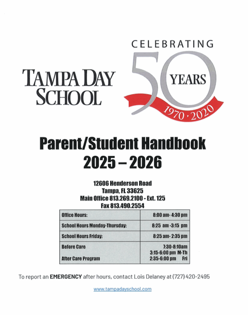 Cover to the Parent/Student Handbook 2025-2026