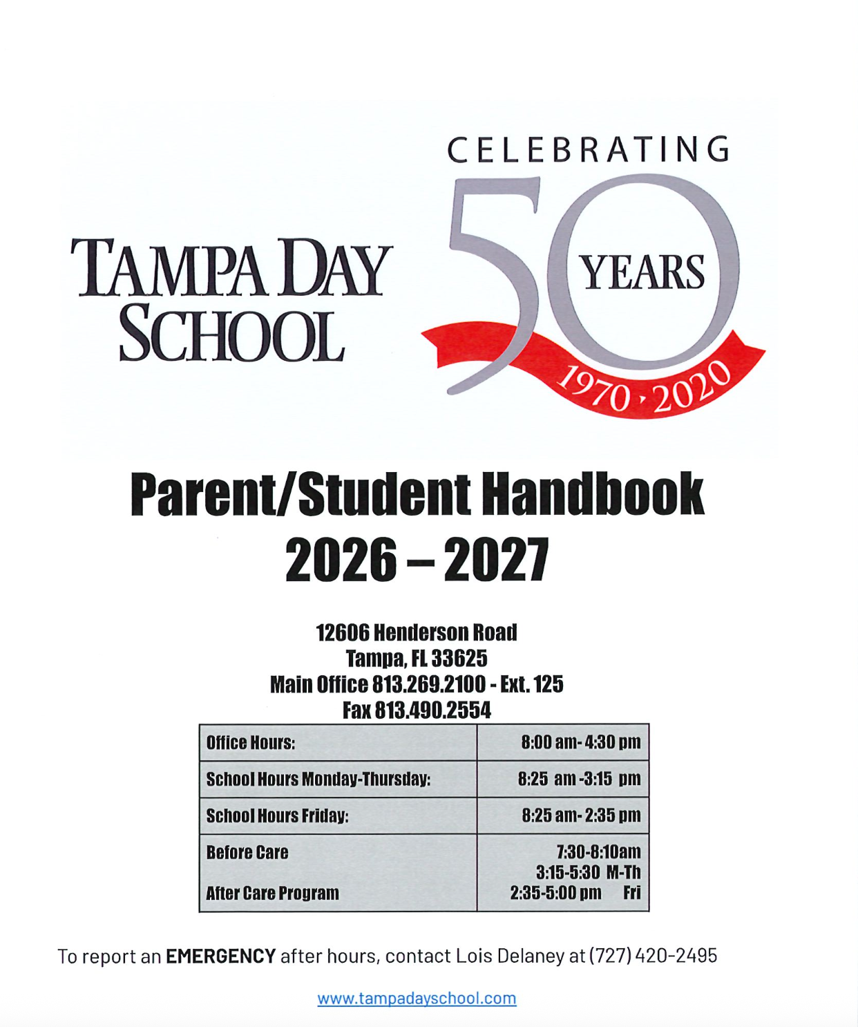 Screenshot of front of Handbook
