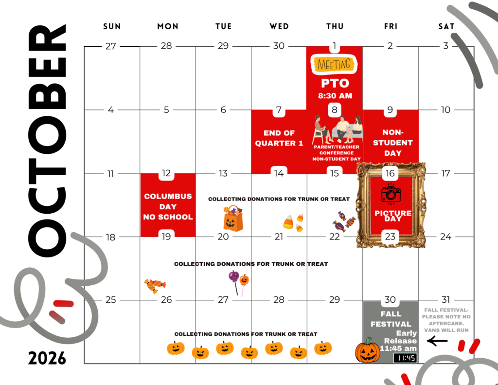 Oct 2026 Calendar for Tampa Day School